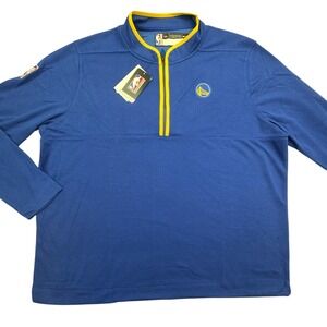 Nike NBA Golden State Warriors Logo 1/4 Zip Pullover 2XL Blue DN8032-495 Mens